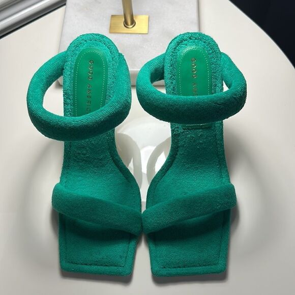 GOOD AMERICAN TERRY CLOTH SLIDE HEELS - Picture 6 of 8